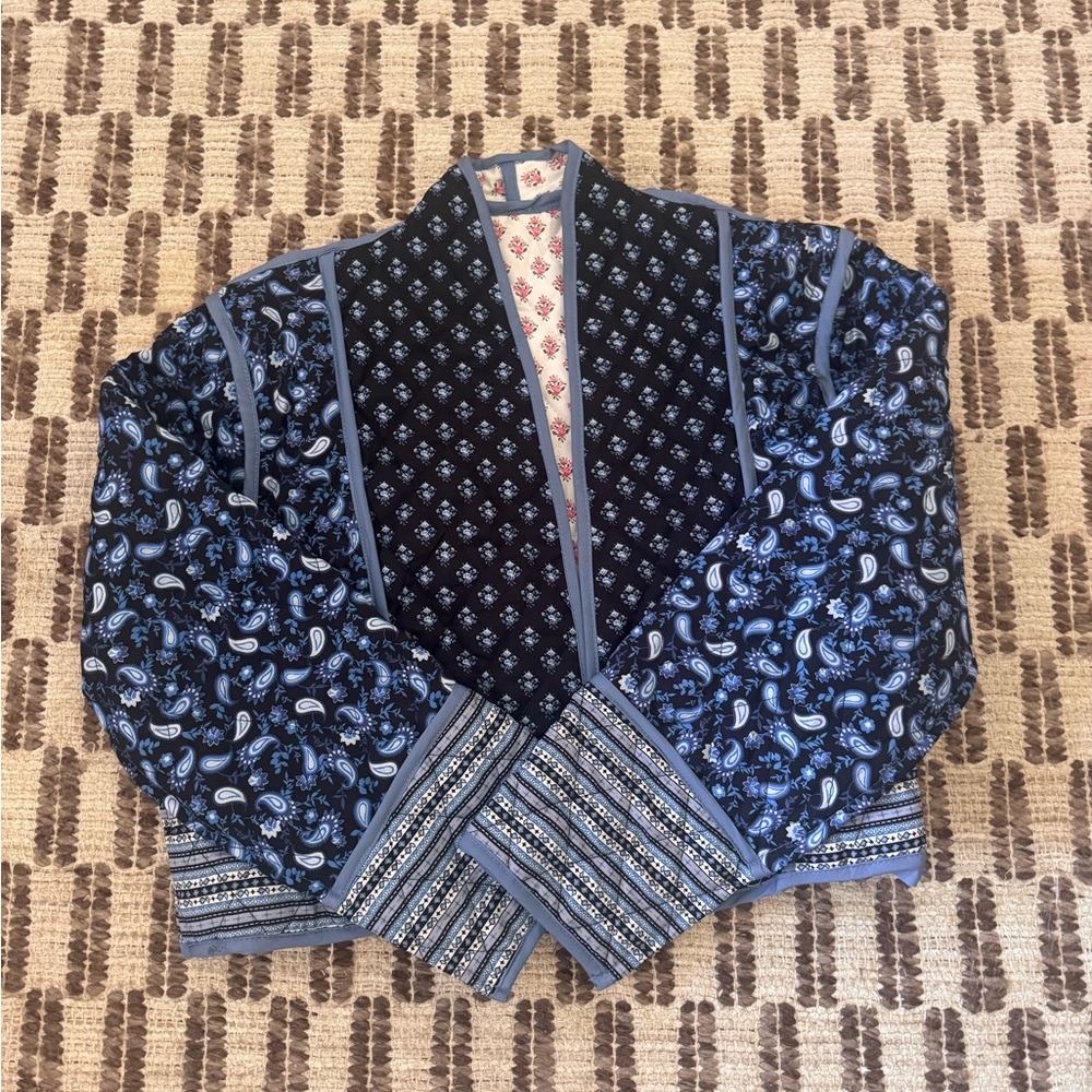 Women's Blue Patterned Jacket - image 1
